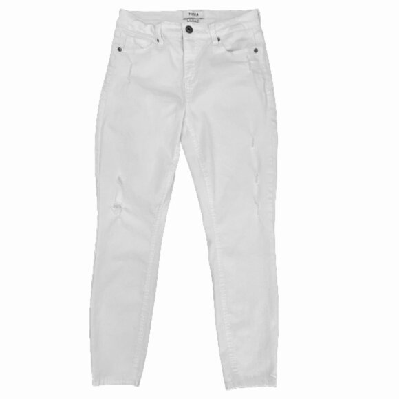 Pistola White Distressed Skinny Jeans 27 Cotton Blend Stretch Casual Pants - Picture 1 of 12